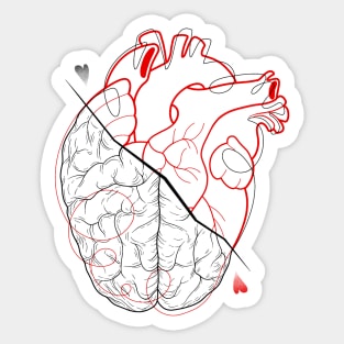 HEART vs BRAIN Sticker